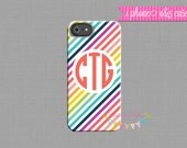 Monogrammed iPhone Case - Rainbow
