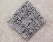 Newborn Baby Blanket,  Light Grey, Lace Blanket, Photo Prop