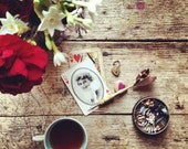Limited Edition  "Valentine" Signed Print of The Table, featuring a 1920s Queen of Hearts 30cm x 30cm