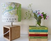Beautiful Vintage Map Lamp featuring South London, made from an Original 1950s Geographia Map
