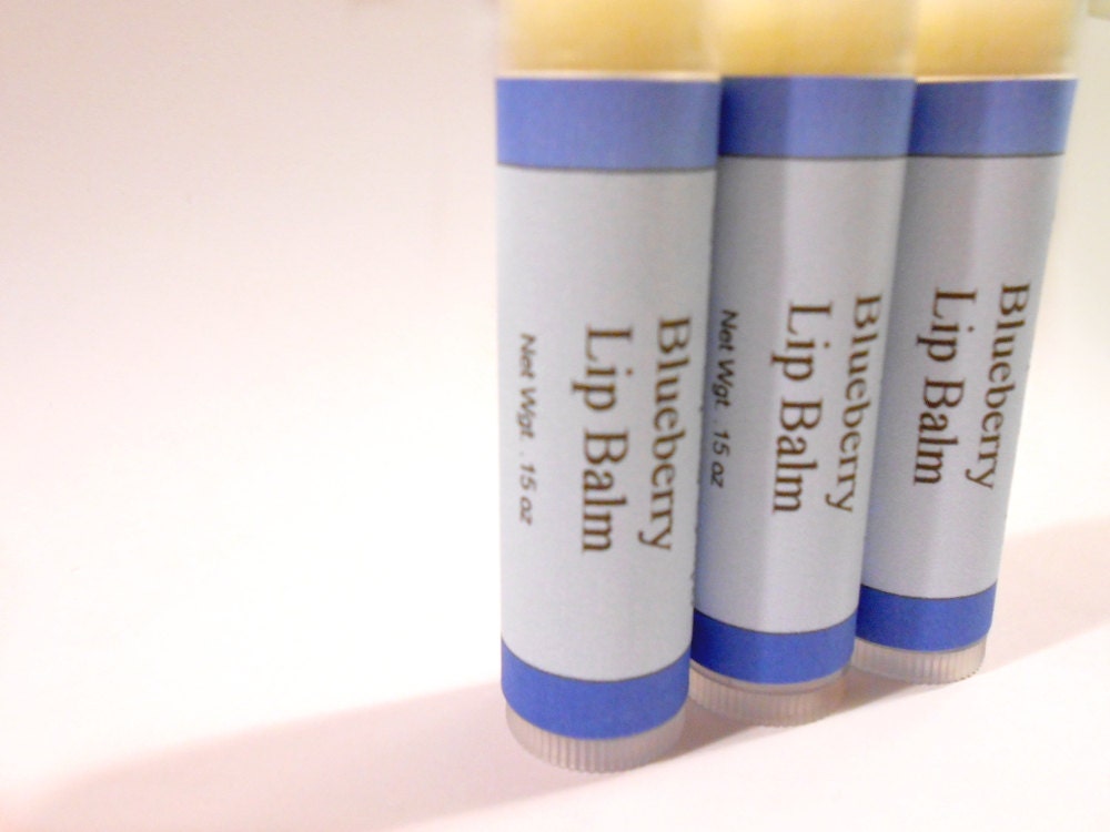Handmade Blueberry Lip Balm with Cocoa Butter