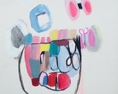 ABSTRACT painting, Giclee, Fine Art Print, white painting, pink, modern painting,