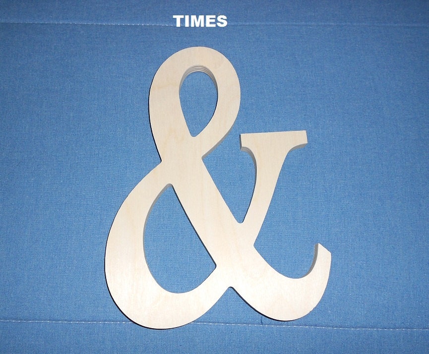 6" Unpainted Wooden AMPERSAND "&",  Shapes Wall Hanging Room Decor Family Crafts