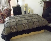 Black Beauty Rag Quilt Throw - Extra Long