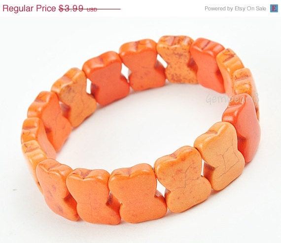 Turquoise Bracelet, Orange Bracelet,Bangle,strechable Bracelet (B0212-Orange)