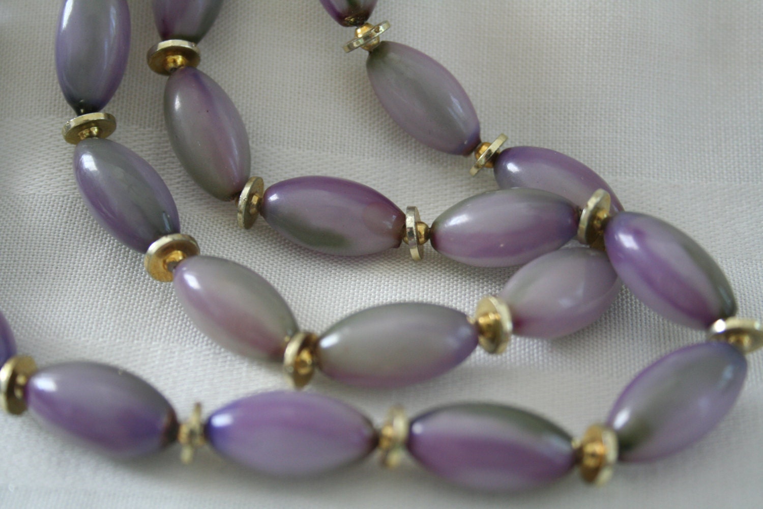 Purple and Green Beaded Necklace
