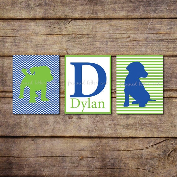 Puppy Nursery Prints 8 x 10 Trio- You select the colors