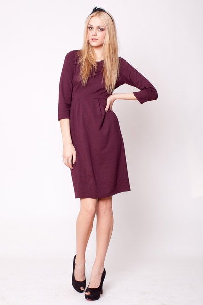 secret PAL - dress with  pleats burgundy