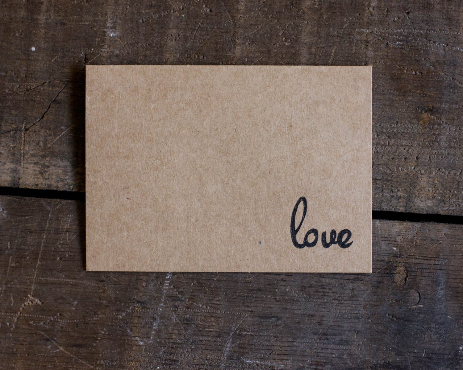 Valentine's Day - Simple Valentine Card - Love  - Blank Greeting Card - Paper Goods - Handmade - Rustic