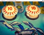 ON SALE Pinball Arcade Photography, Retro Nursery Photography, Kids Room Art, Teal Blue, Gameroom Decor - Number 10 (8x10) Fine Art Photogr