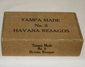 Cigar Box Tampa Made No 6 Havana Resagos