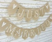 BURLAP BANNER - Just Married Banner