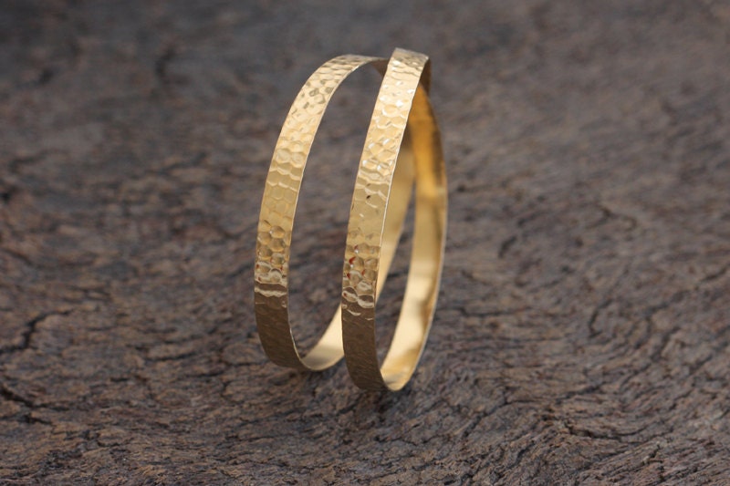 Gold Wrapped Bangle, Hammered Gold Plated Bracelet, Brides and Bridesmaides Jewelry
