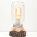 Tree Branch Mason Jar Lamp- Rustic Lighting, Mason Jar Lighting,Table Lamp, Hand-Turned, Edison Bulb