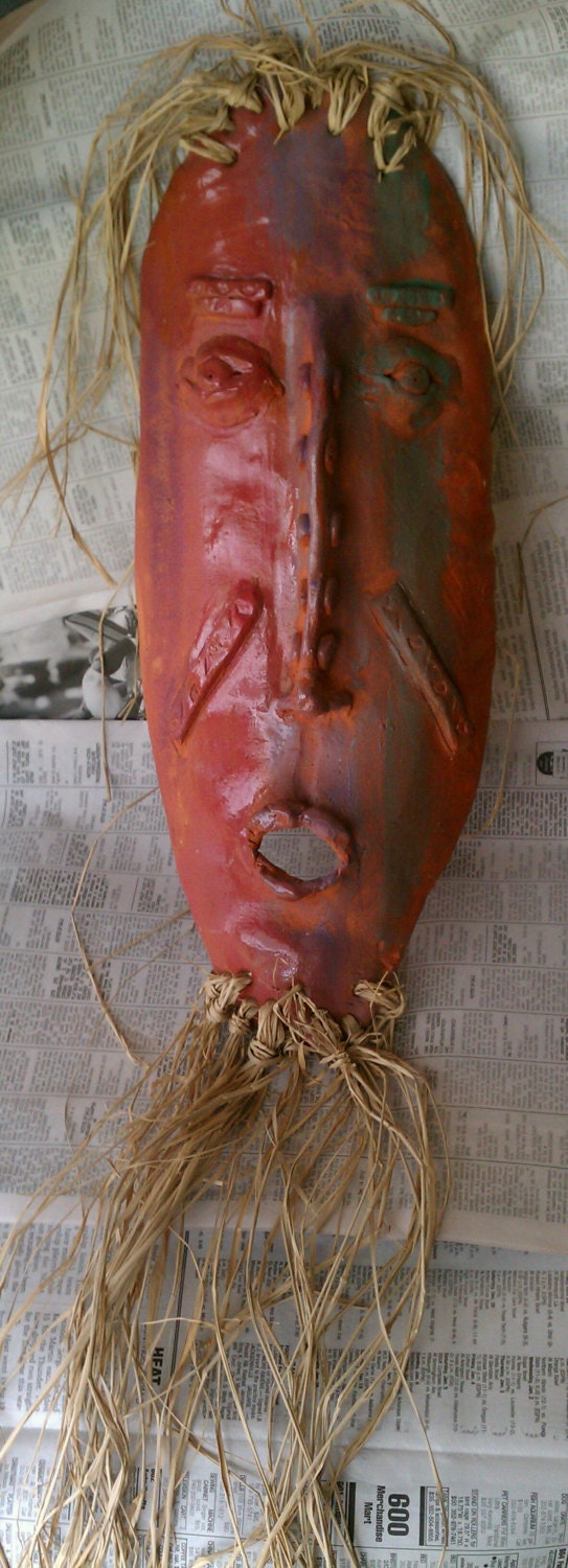 Handmade Wall Hanging Clay Mask