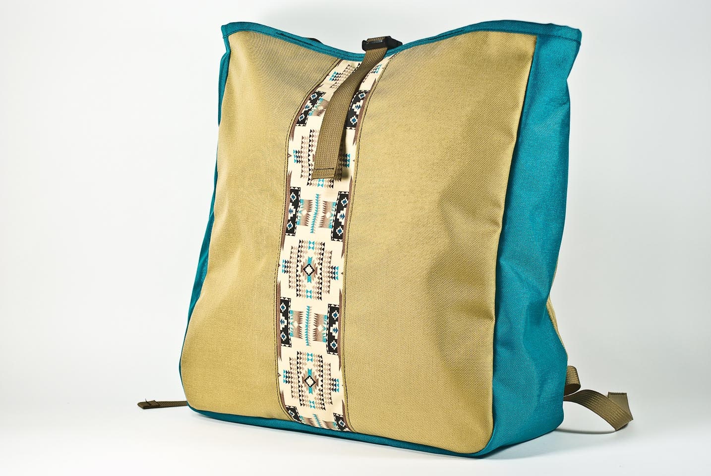 Transformer Backpack Tote -- gold & peacock -- ONLY ONE.