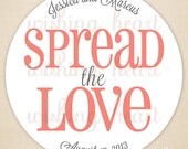 Thank You Favor Sticker - Spread the Love - Candy Buffet, Candy Bar Favor - 1.5 or 2 Inch Stickers for Wedding or Bridal Shower Il_170x135