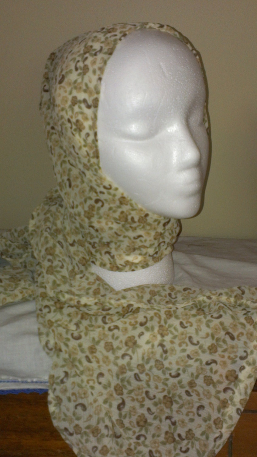 Beige Floral Ditsy Scarf