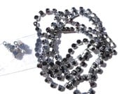 28 Inches Black Rhinestone Chain with an 8 Piece Finishing Kit Findings