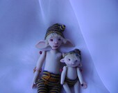 One of a kind jointed Art dolls Buckie & Bee