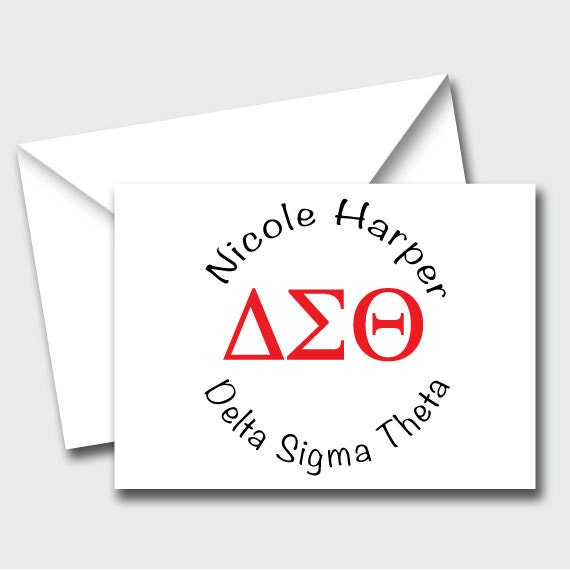 Delta Sigma Theta Greek Letters Notecards