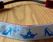 NOODLE HUGGER Non slip ribbon headband - blue princess- 5/8 inch (running, working out, everyday: women and girls)