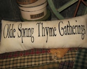 Primitive Large Holiday Love Pillow Tuck Valentine " Olde Spring Thyme Gatherings "  Hand Painted  Pillow  Rustic  Housewares
