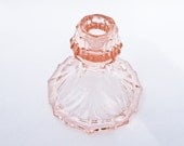 Vintage Pink Depression/Art Deco Candle Holder, 1930-1950s, Sowerby Glassware, UK Seller