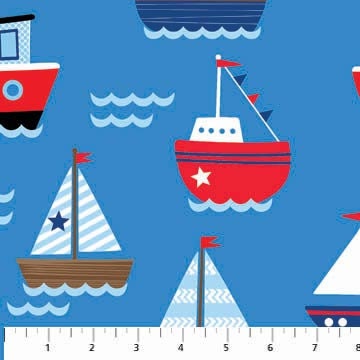 Deborah Edwards for Northcott, By the Sea, sailboats, 1 yard