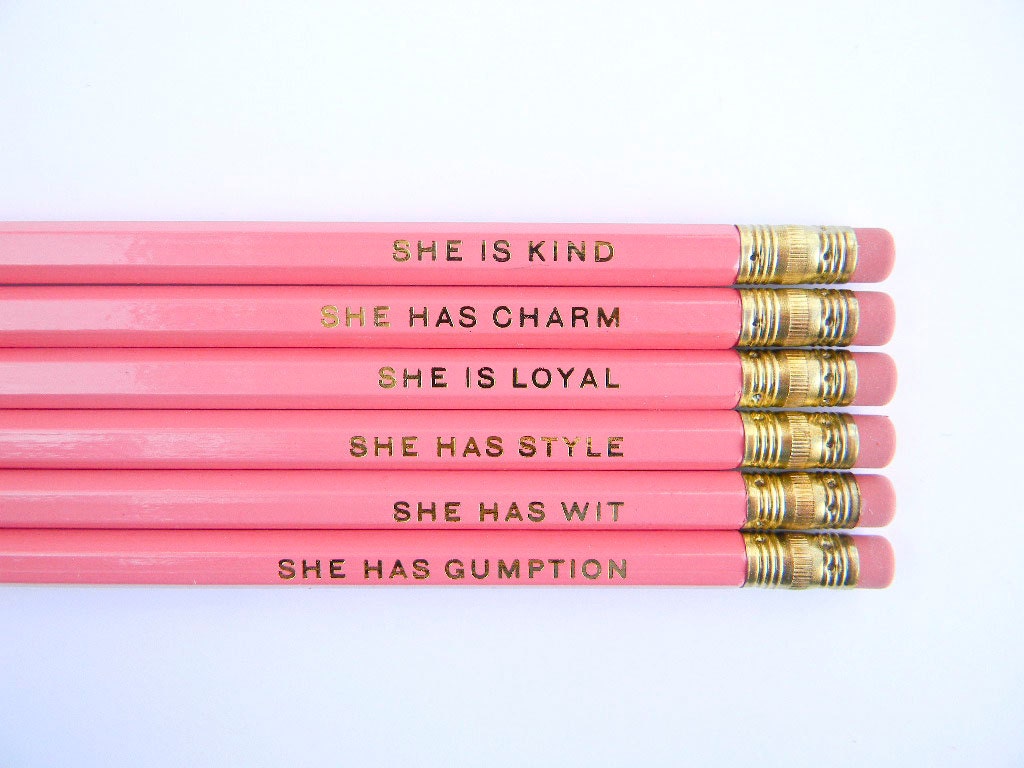 She Is... Pencils- Pink, Set of 6