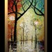 ORIGINAL Signed Modern Palette Knife Oil Abstract  Landscape Painting by P. Nizamas 36" x 24"