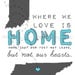 Where You Love is Home: 8x10 art print (you choose colors and states)