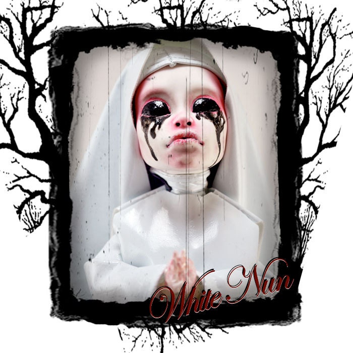 OOAK Monster High Custom Repaint Art Doll - American Horror Story Asylum White Nun