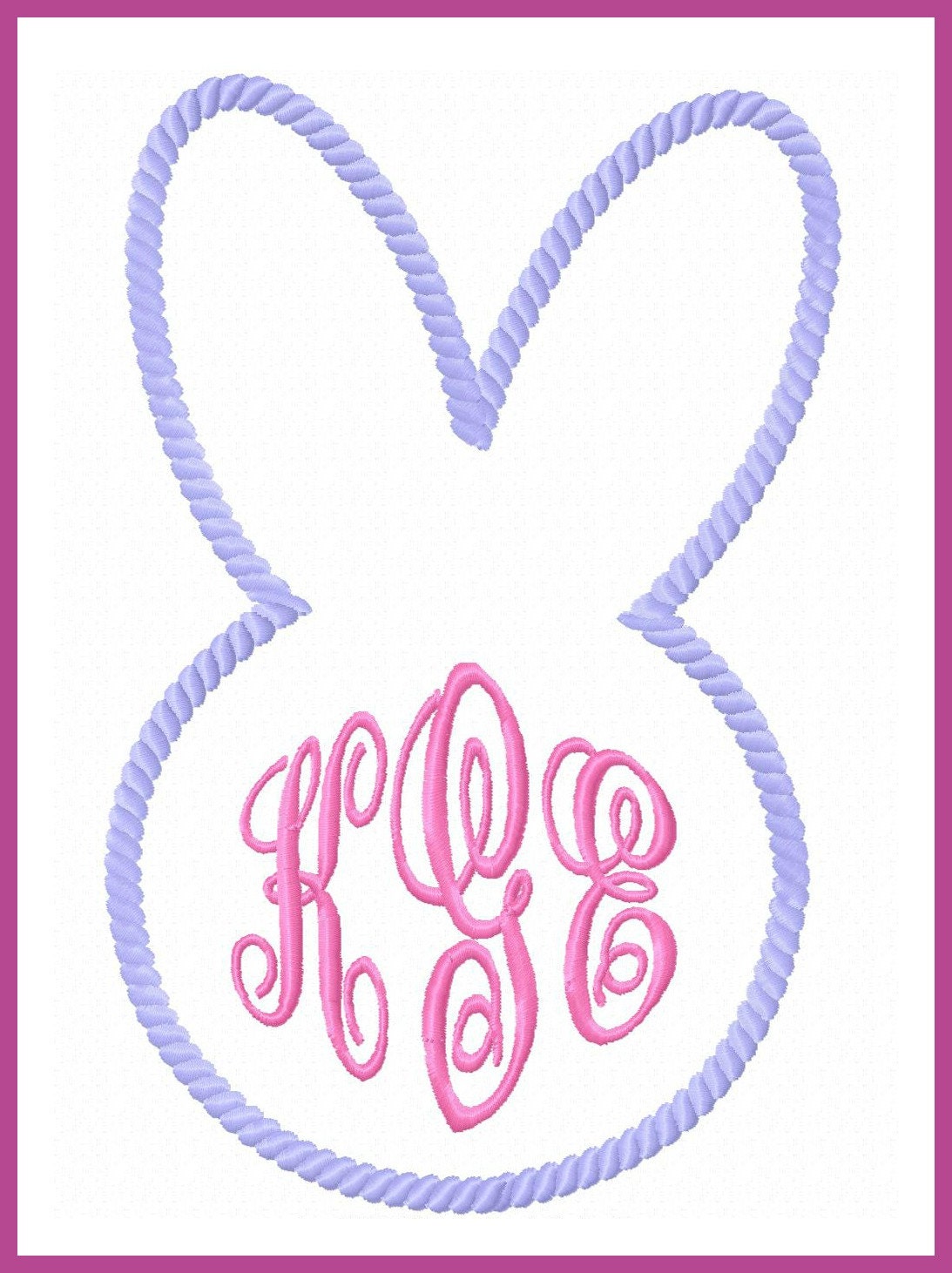 INSTANT DOWNLOAD pes exp jef dst  Bunny Head Easter Embroidery Applique Design Monogram Frame Childrens Clothing Rabbit
