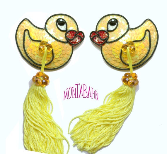 Pasties Nipple Tassels Burlesque - Yellow Rubber Duckies Ducks