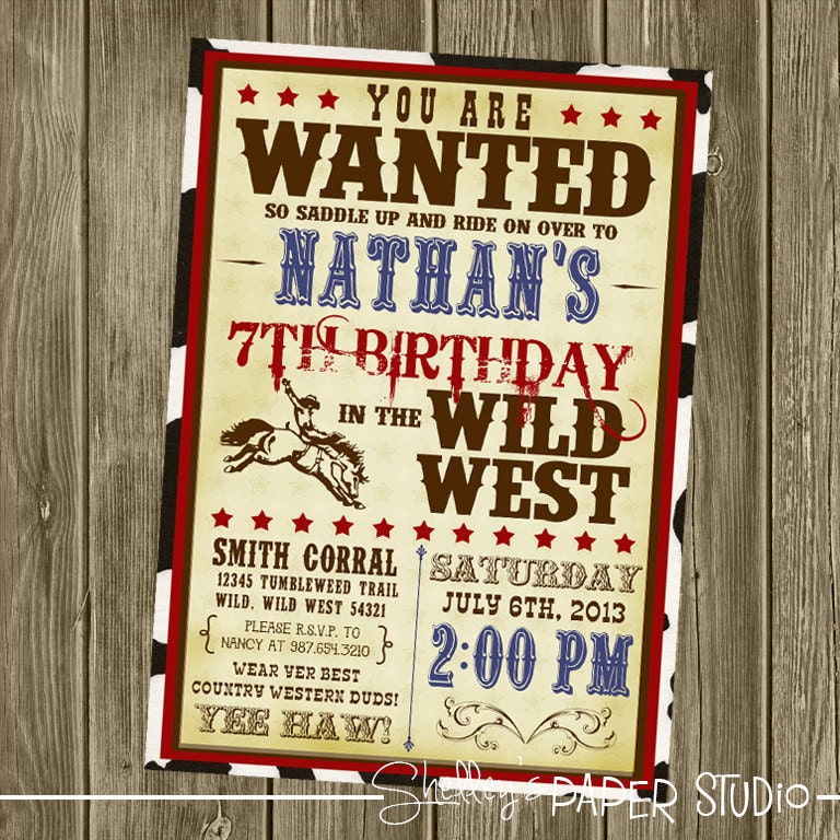 Cowboy Birthday Invitation