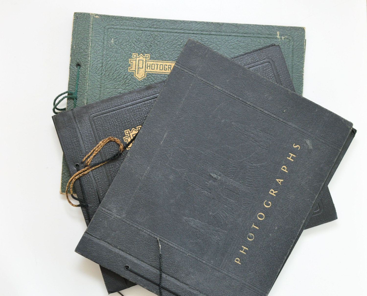 Vintage Photograph Albums 1940s, 1950s Lot of 3 Shabby Chic