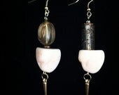 Mismatch Gold, Peach and Spike Dangle Earrings