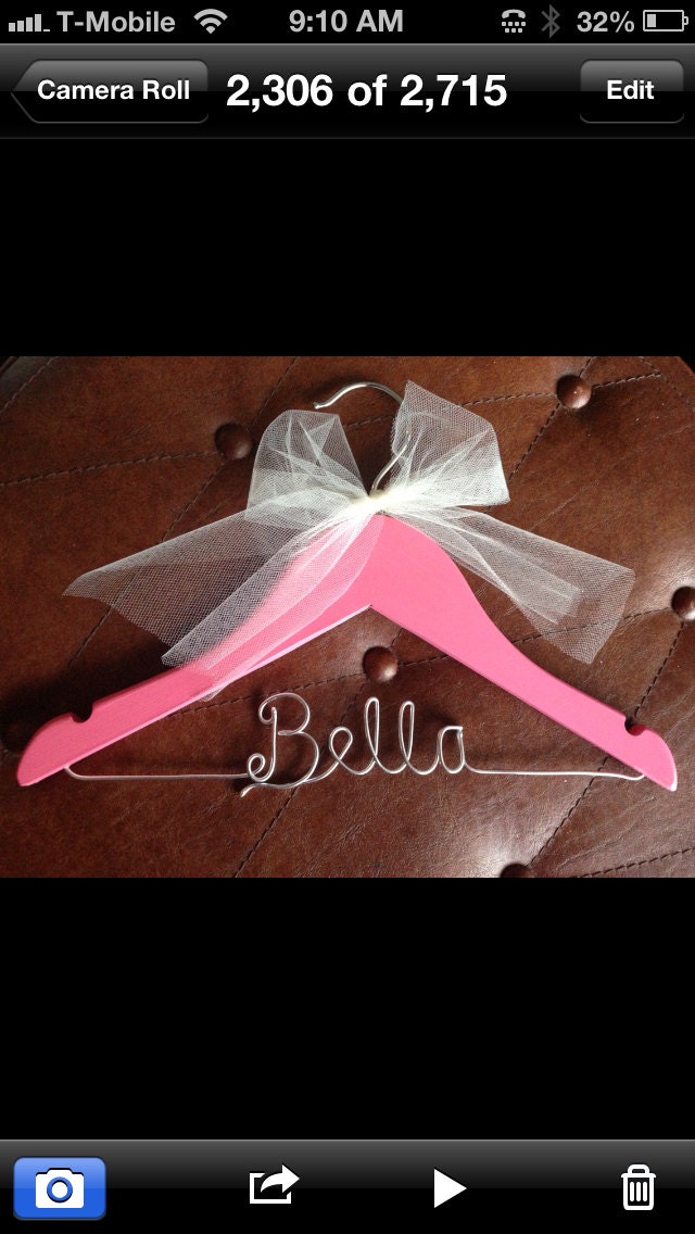 Personalized hanger, Childrens hanger, kids hanger, flower girl hanger, wedding hanger, wire hanger, bridesmaid, gift