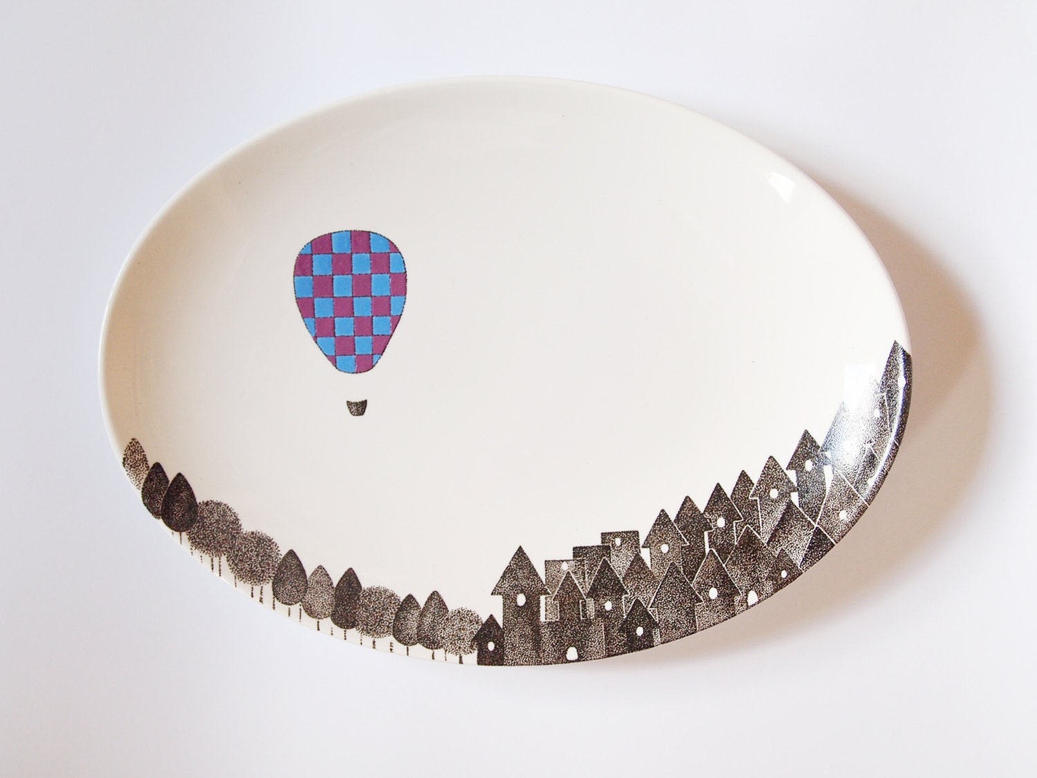 Special item for Alison's Registry - Night Balloon - Big Oval Platter