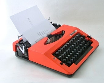 Vintage orange manual  typewriter from Europe 80s