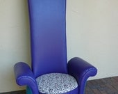 Made to order whimsical high back arm chair can be made with any fabric