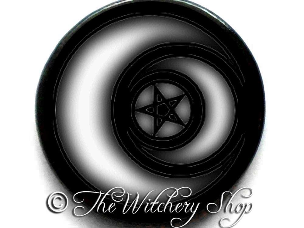 Moon Pentacle - Talisman Amulet  Pendant Tile - Witch Wiccan Pagan