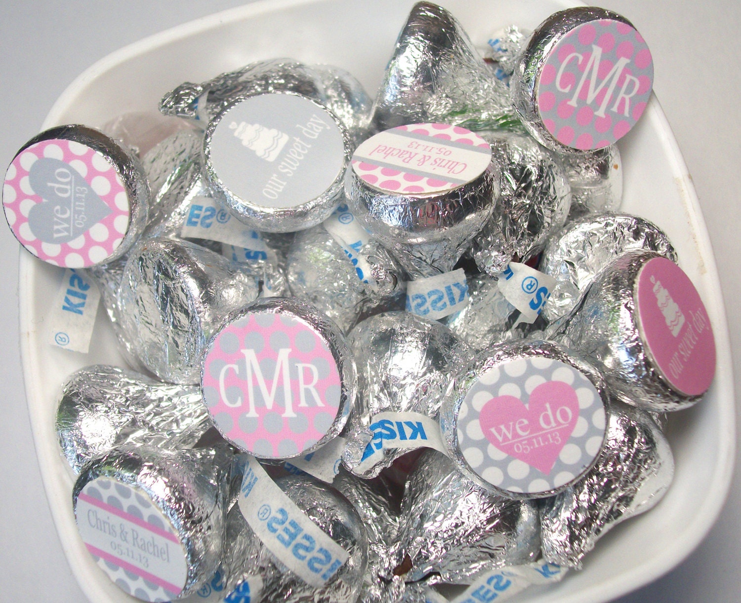 Hershey Kiss Stickers Patterned - Personalized, you pick colors and patterns Il_170x135