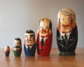 Vintage Soviet Russian Leaders Nesting Dolls