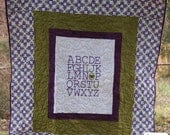 ABC Love Embroidered baby quilt for boys and girls