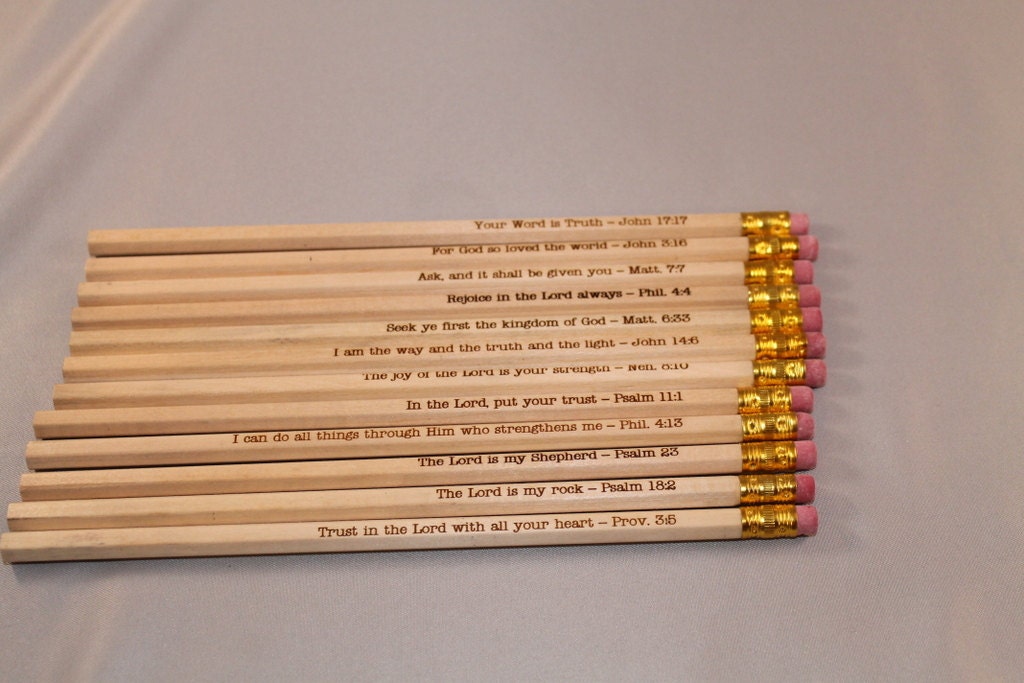 Engraved Pencils - Bible Verses