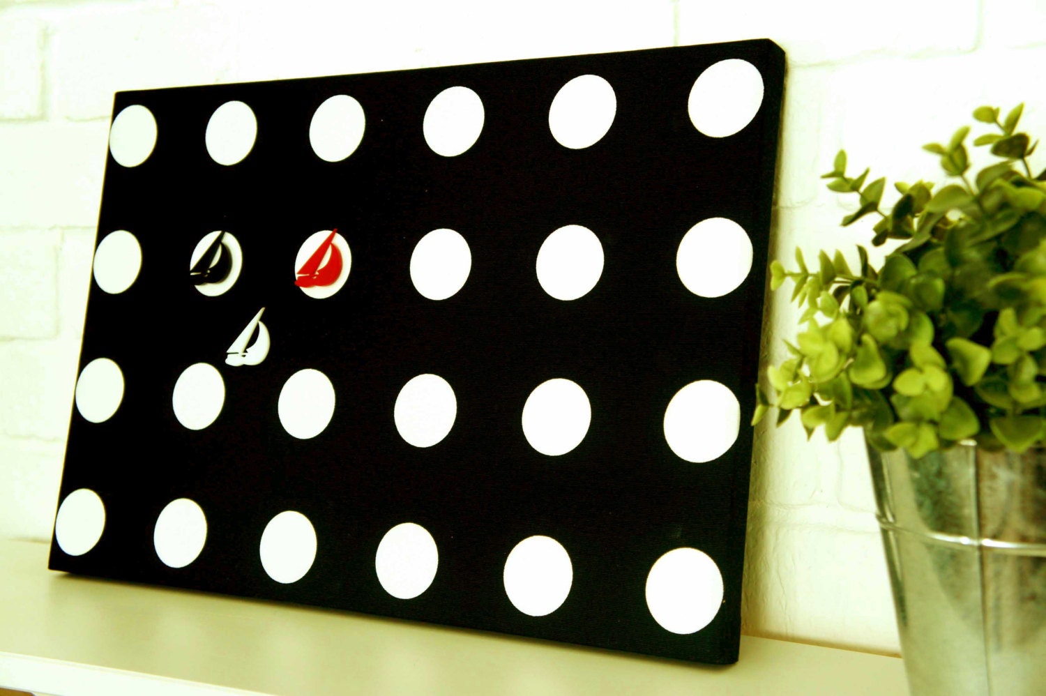Polka Dot Print Magnet Board or Wall Art with a set of 3 magnets