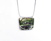 OOAK Necklace/ Geometric Necklace /Green Necklace/Abstract