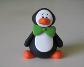 Polymer Clay Penguin Figurine